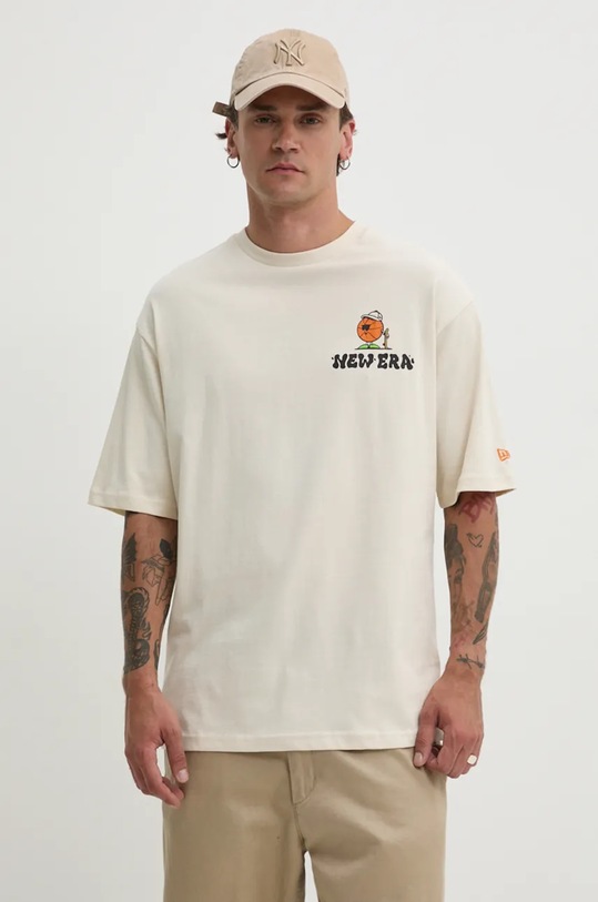 Oblečení Bavlněné tričko New Era 60564867 béžová
