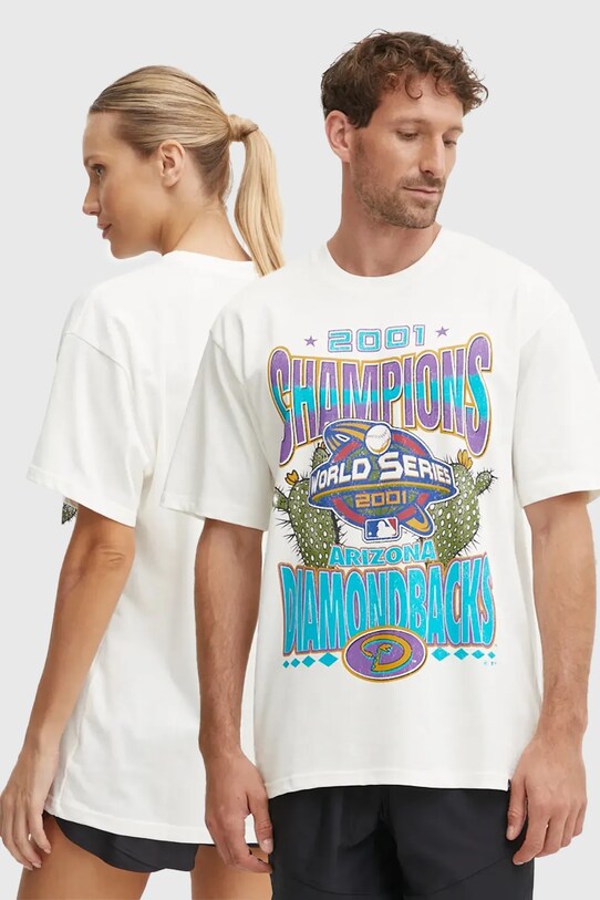 47 brand t-shirt bawełniany MLB Arizona Diamondbacks nadruk beżowy BU029TMYIHQ632880SS