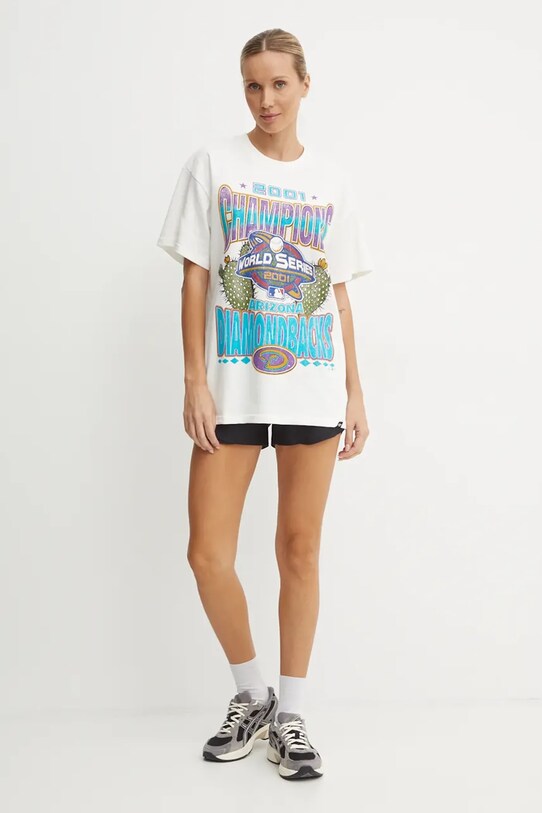 47 brand t-shirt bawełniany MLB Arizona Diamondbacks BU029TMYIHQ632880SS beżowy