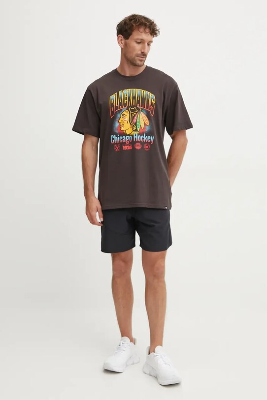 Бавовняна футболка 47 brand NHL Chicago Blackhawks сірий HH004TMYIHQ620699C9