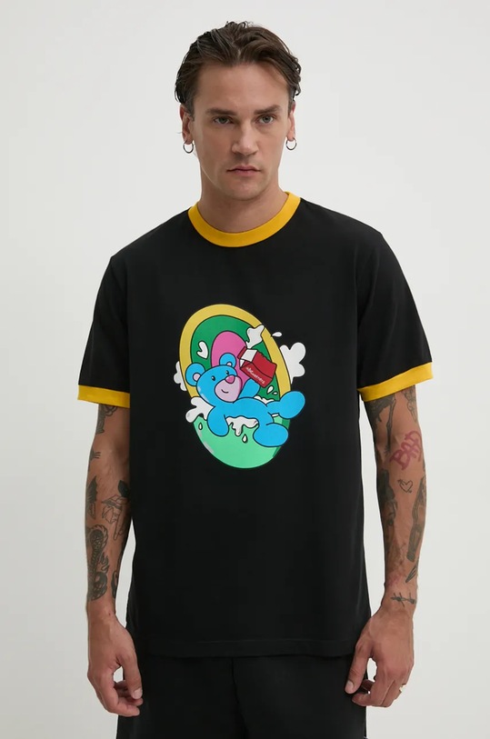 Bavlněné tričko Inbetweeners kulatý černá F4TWUATH017