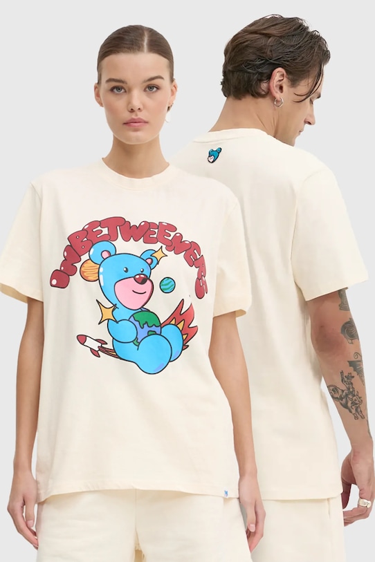 Бавовняна футболка Inbetweeners бавовна бежевий F4TWUATH042