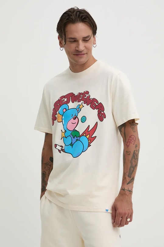 Бавовняна футболка Inbetweeners F4TWUATH042 бежевий AW24