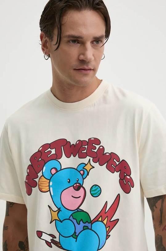 Бавовняна футболка Inbetweeners F4TWUATH042 бежевий