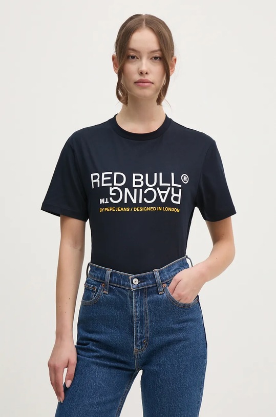 Bavlnené tričko Red Bull Racing x Pepe Jeans RU500002 tmavomodrá