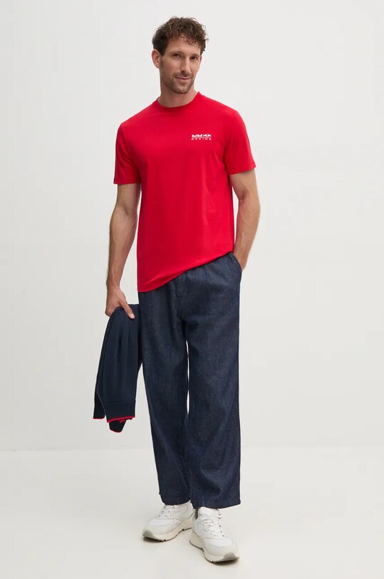Red Bull Racing x Pepe Jeans t-shirt bawełniany RU500003 czerwony AW24