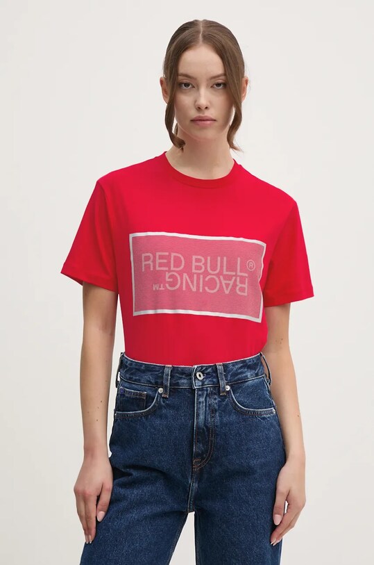 Bavlnené tričko Red Bull Racing x Pepe Jeans RU500004 červená AW24
