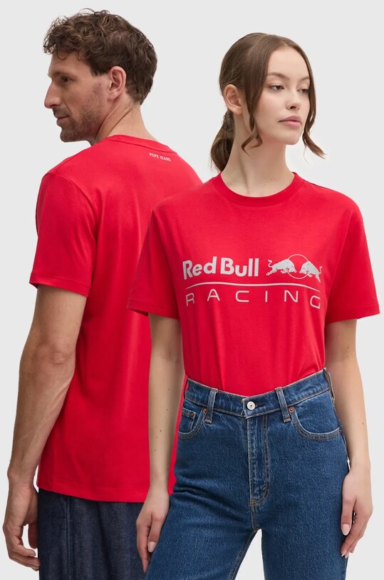 Бавовняна футболка Red Bull Racing x Pepe Jeans Red Bull Racing x Pepe Jeans бавовна червоний RU500005