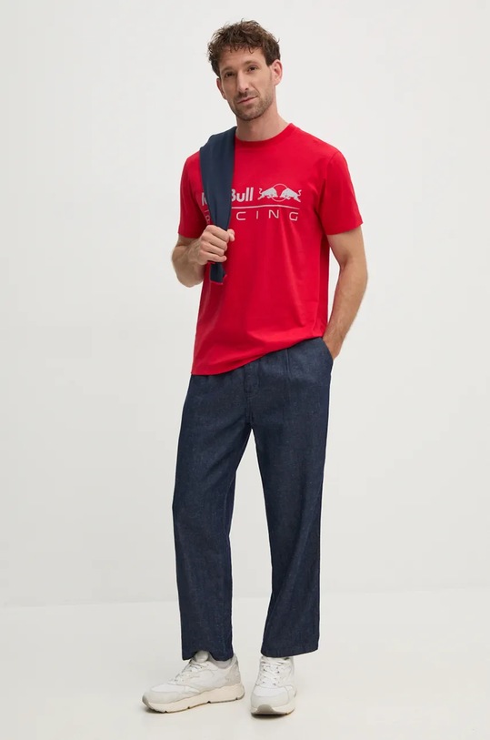 Red Bull Racing x Pepe Jeans t-shirt bawełniany czerwony RU500005
