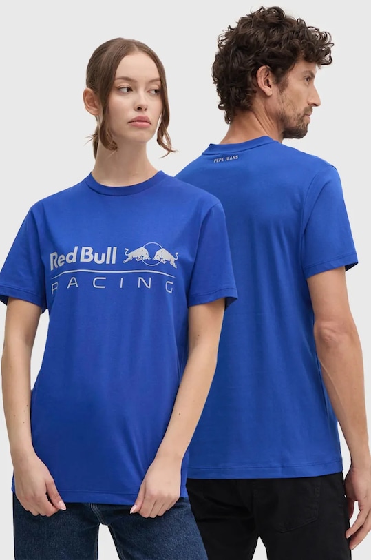 Pepe Jeans tricou din bumbac Red Bull Racing x Pepe Jeans print albastru RU500005