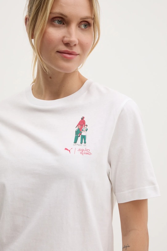 Puma tricou din bumbac PUMA X SQUID GAME 627426 bej