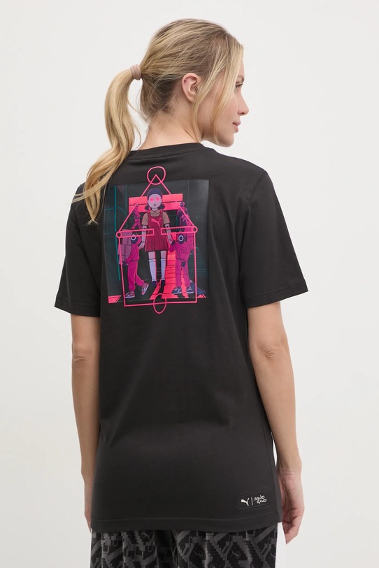 Îmbrăcăminte Puma tricou din bumbac PUMA X SQUID GAME 627426 negru