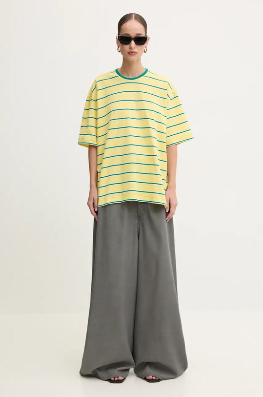Îmbrăcăminte Sunnei tricou din bumbac RTWXJER008 galben