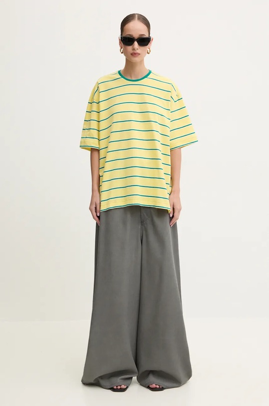 Îmbrăcăminte Sunnei tricou din bumbac RTWXJER008 galben