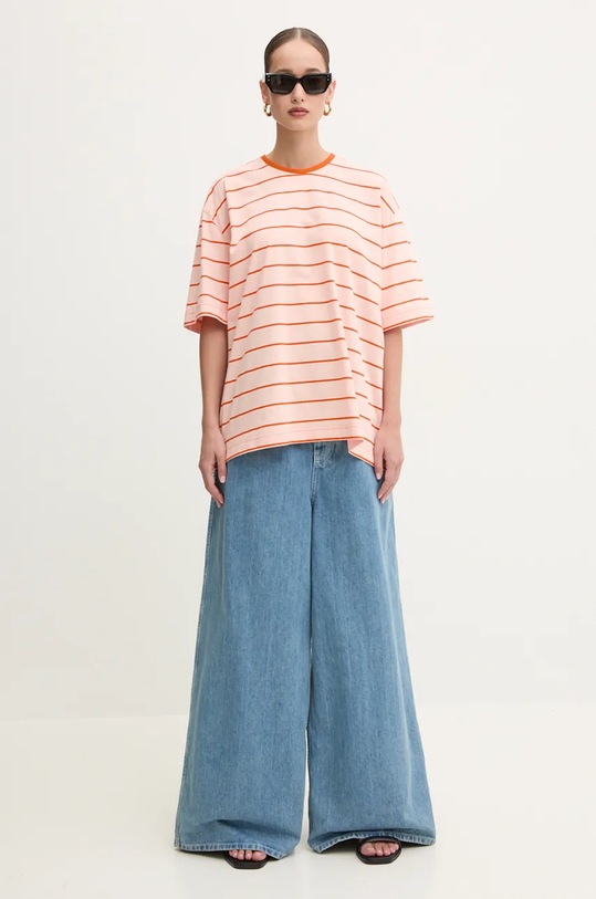 Îmbrăcăminte Sunnei tricou din bumbac RTWXJER008 portocaliu