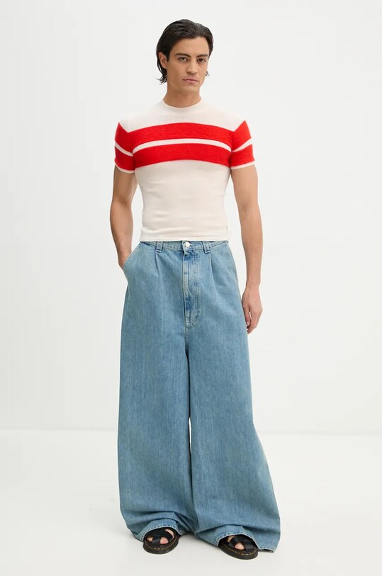 Sunnei sweter wełniany RTWXKNW003 beżowy AW24