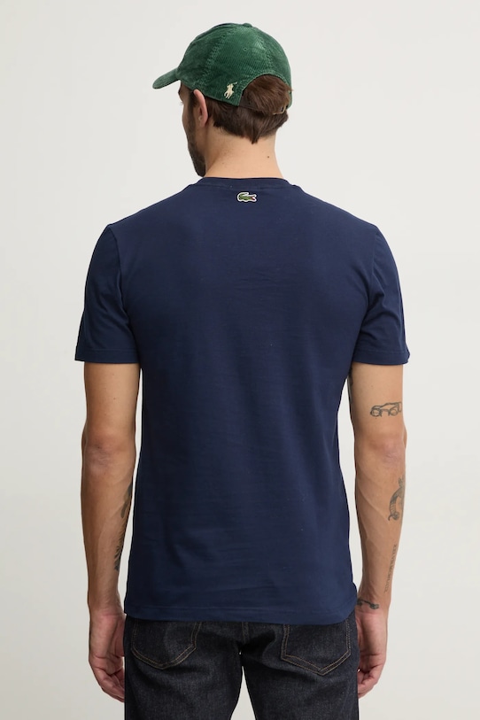 Bavlněné tričko Lacoste TH1218 námořnická modř
