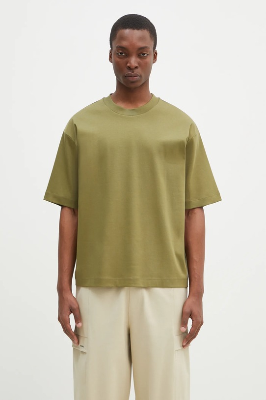 Βαμβακερό μπλουζάκι Pangaia βαμβάκι πράσινο 10002012