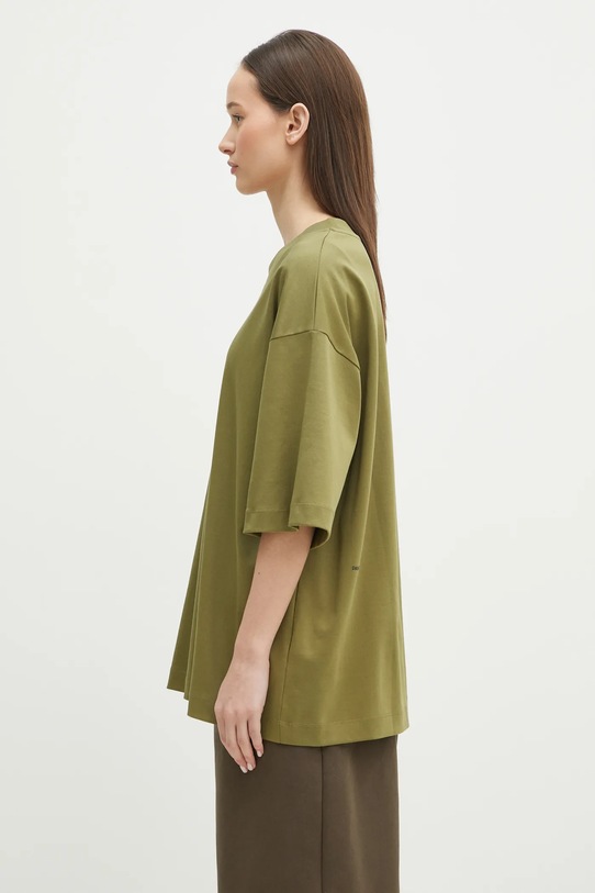 Βαμβακερό μπλουζάκι Pangaia πράσινο 10002012