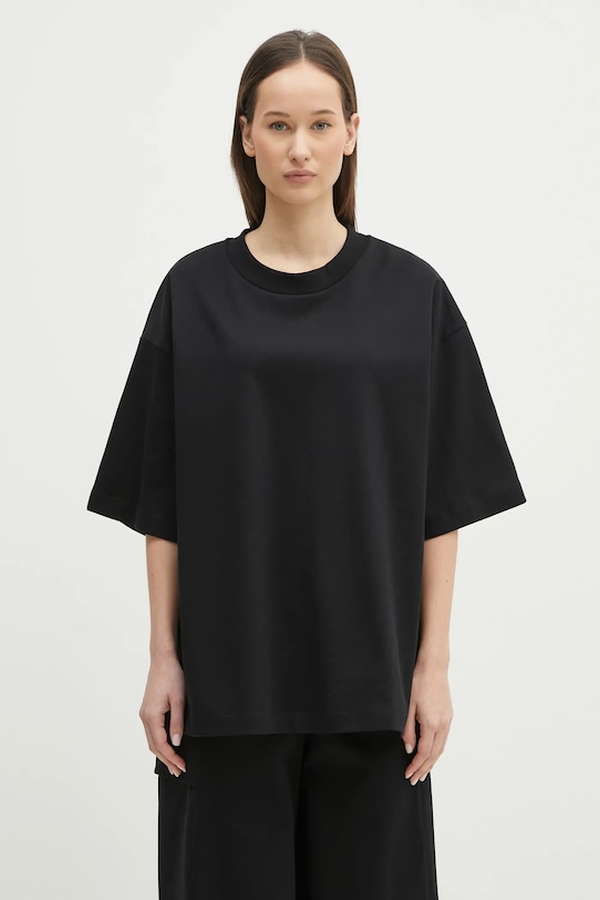 Bavlněné tričko Pangaia 10002012 černá AW24