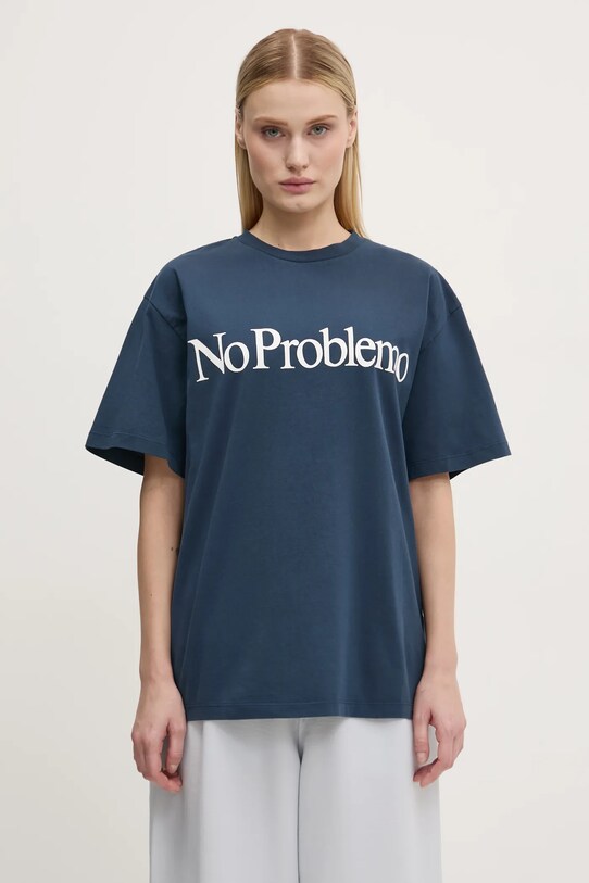 Бавовняна футболка No Problemo SS Tee NP60002.02 темно-синій AW24
