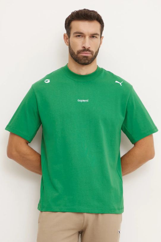 Coperni t-shirt bawełniany Coperni x Puma 628305 zielony AW24