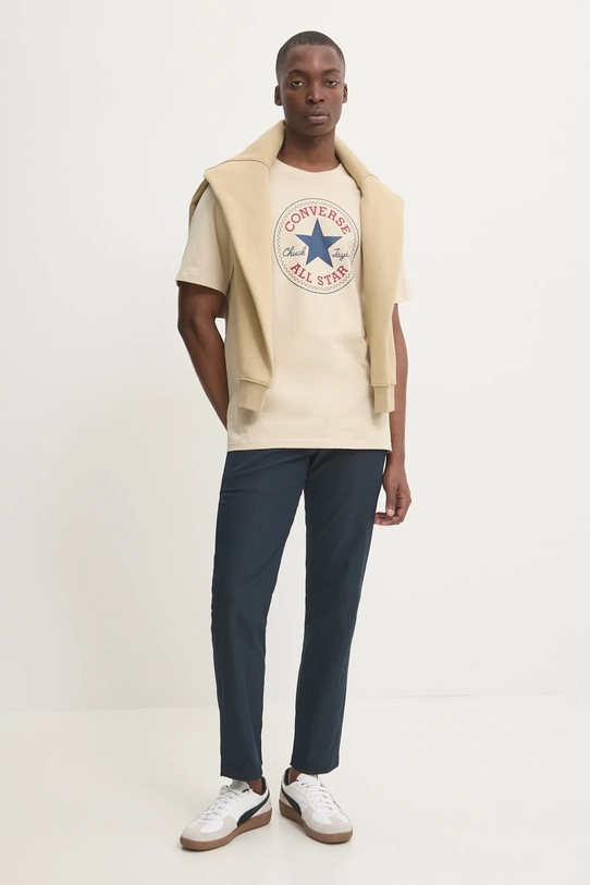 Памучна тениска Converse бежов 10025459.A28
