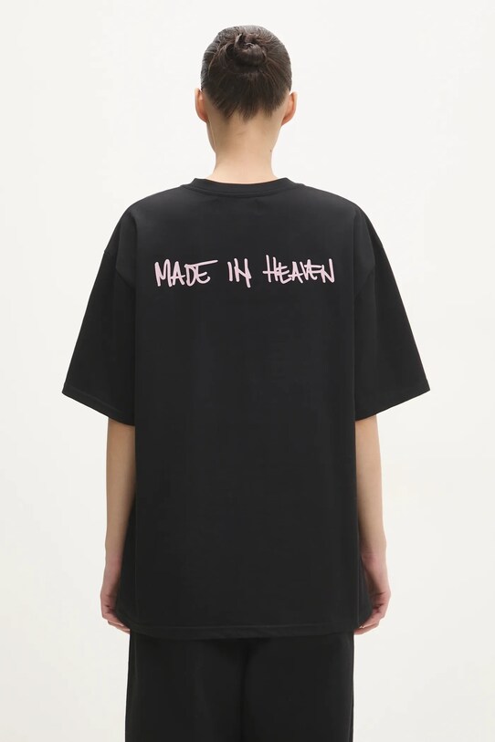 Памучна тениска Fiorucci Made In Heaven Print стандартна черен U01FMTSH102CJ01BK01