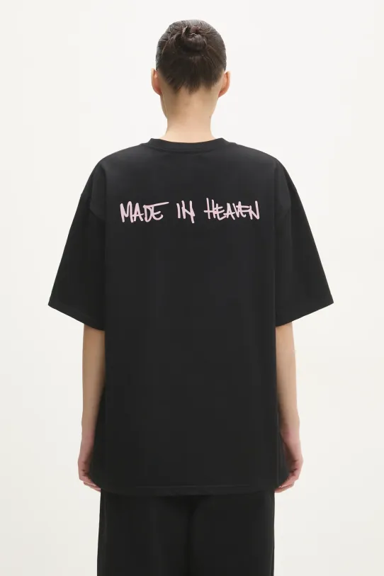 Fiorucci cotton t-shirt. Made In Heaven Print cotton black U01FMTSH102CJ01BK01