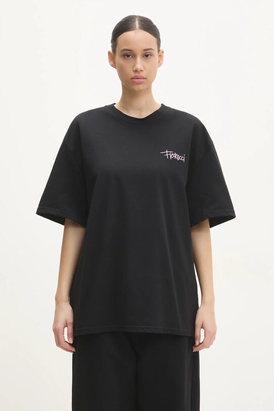 Îmbrăcăminte Fiorucci tricou din bumbac Made In Heaven Print U01FMTSH102CJ01BK01 negru
