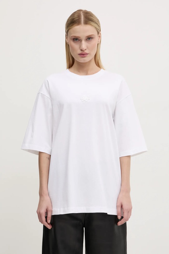 Filling Pieces t-shirt bawełniany Boxy Embroidered 74413791901 biały AA00