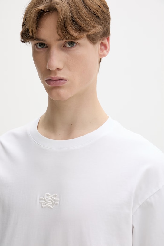 Filling Pieces t-shirt in cotone Boxy Embroidered bianco 74413791901