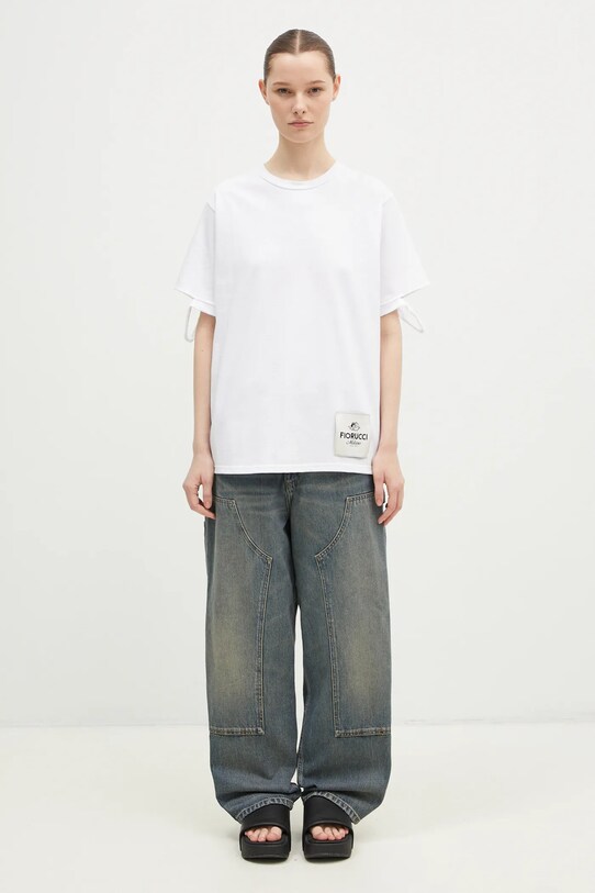 Fiorucci tricou din bumbac Distressed M01FMTSH101CJ01WH06 alb