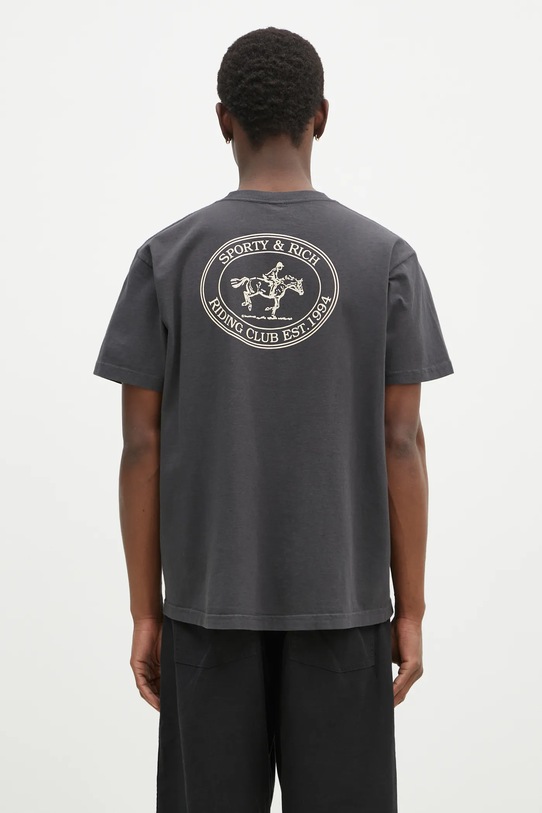 Sporty & Rich t-shirt in cotone Riding Club TO043512244BA02 nero
