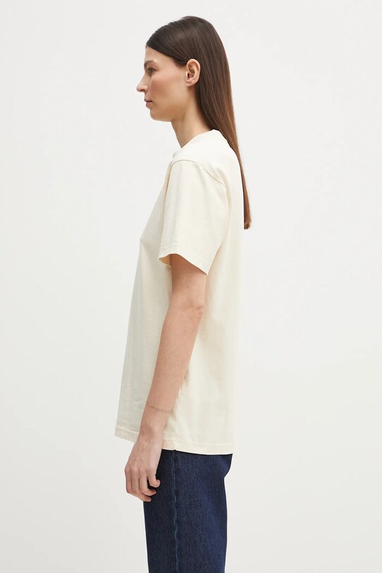 Sporty & Rich t-shirt bawełniany NY Health Club beżowy TO043514043CR01