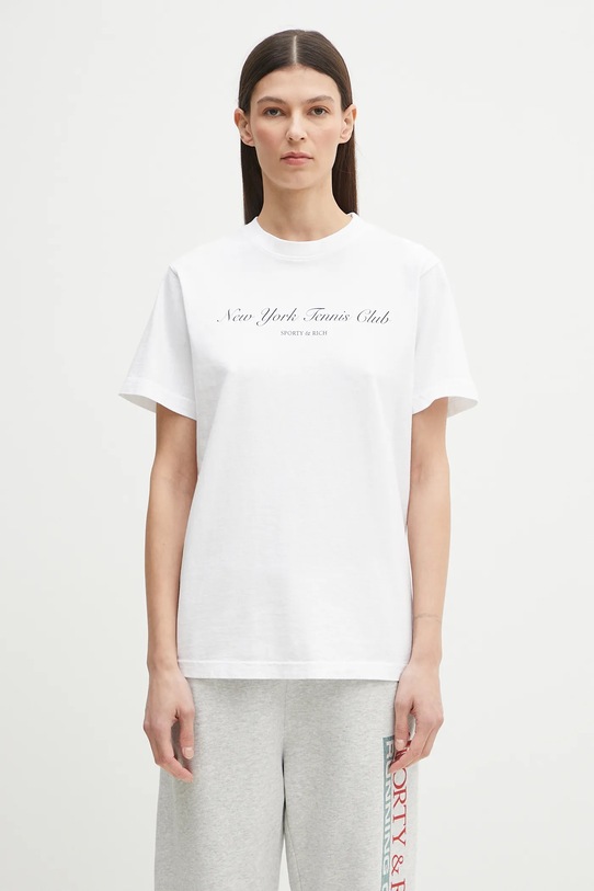 Pamučna majica Sporty & Rich NY Health Club TO043514043WH01 bijela AW24