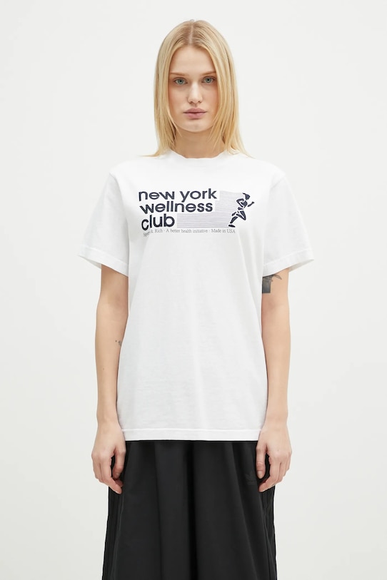 Sporty & Rich cotton t-shirt USA Wellness Club TO043506128WH01 white AW24