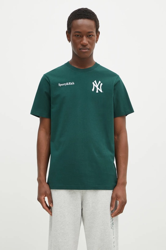 Bavlněné tričko Sporty & Rich Champions relaxed zelená TO043505300GR10
