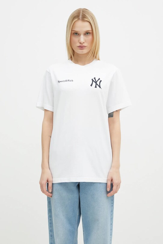 Sporty & Rich tricou din bumbac Champions TO043505633WH01 alb AW24