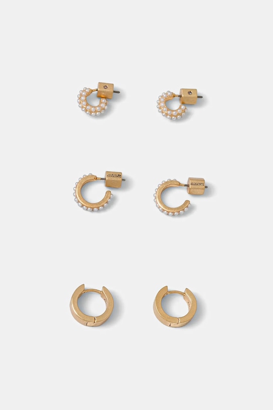 Náušnice AllSaints 3-pack 3-pack zlatá 37527051BRS711