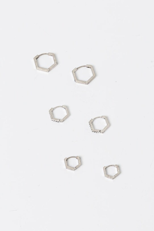 Сережки AllSaints 3 шт серебрянный 37527083SLV041