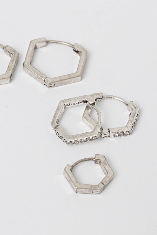 Сережки AllSaints 3 шт 37527083SLV041 серебрянный AW25