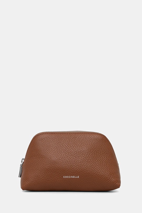 Kožená kosmetická taška Coccinelle hnědá E5.TMF.25.01.01
