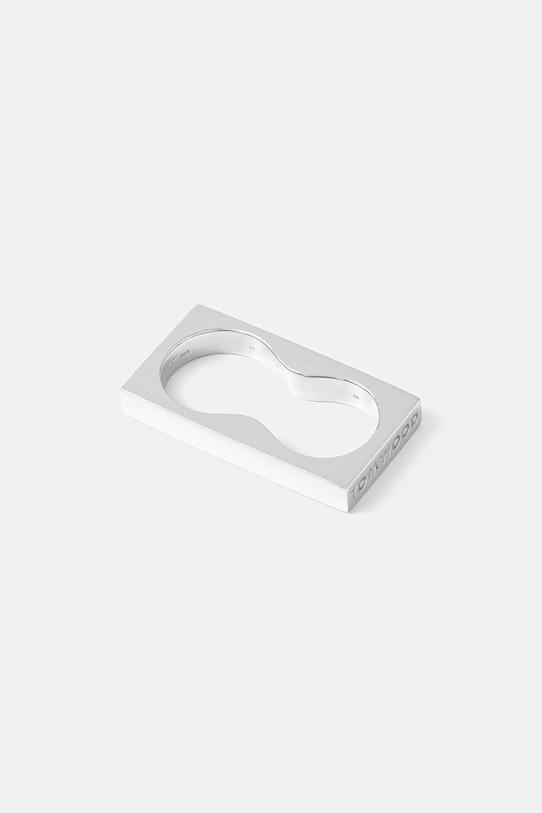 Tom Wood biżuteria Square Ring Double srebro srebrny 101412