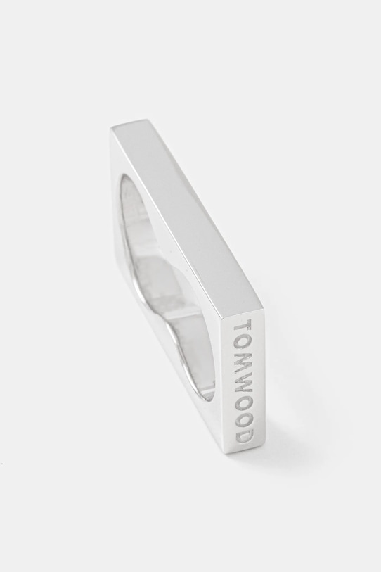Tom Wood biżuteria Square Ring Double 101412 srebrny AW25