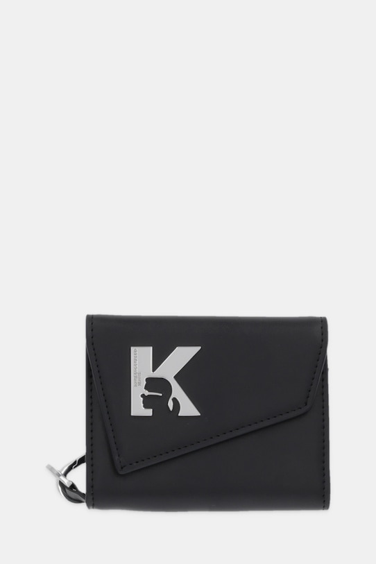 Δερμάτινο πορτοφόλι Karl Lagerfeld Jeans λείο δέρμα μαύρο A4W30164