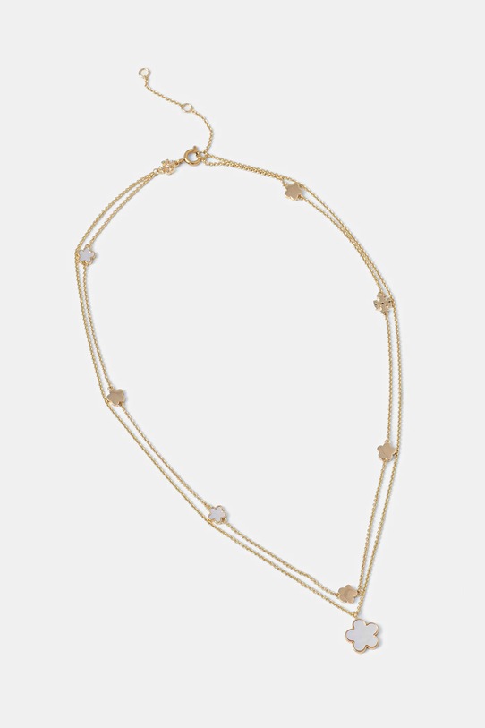 Tory Burch naszyjnik pozłacany Layered Flower złoty 171101.700