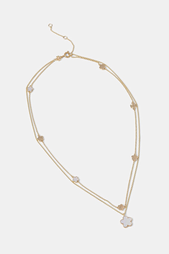 Tory Burch colier placat cu aur Layered Flower aur 171101.700