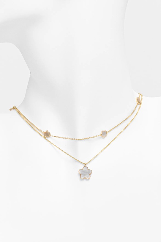 Accesorii Tory Burch colier placat cu aur Layered Flower 171101.700 aur