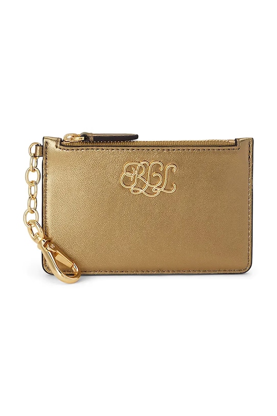Lauren Ralph Lauren etui na kartę skórzane etui na karty złoty 432982049